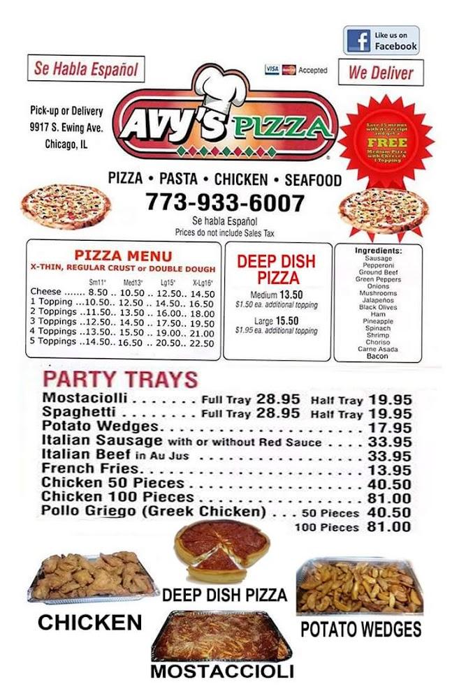 Avys Pizza Menu image 2